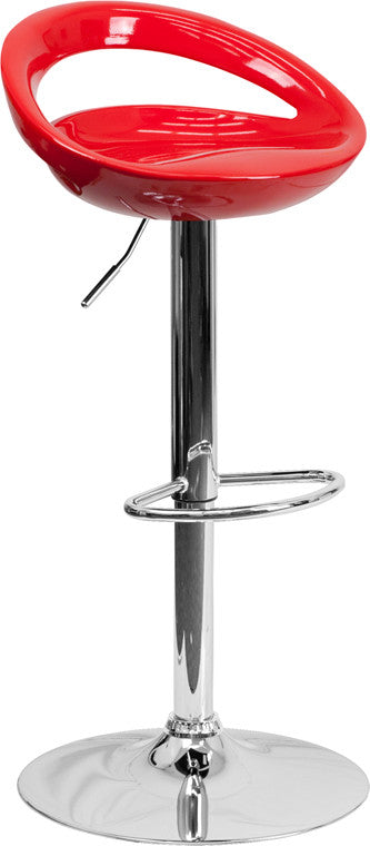 GLOSSY Red Swivel Barstool
