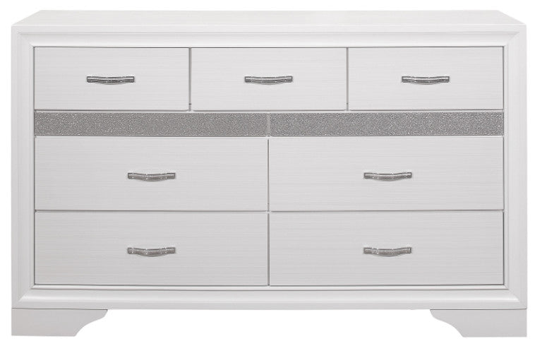 HUDSON White Platform Bedroom Set with Hidden Drawers