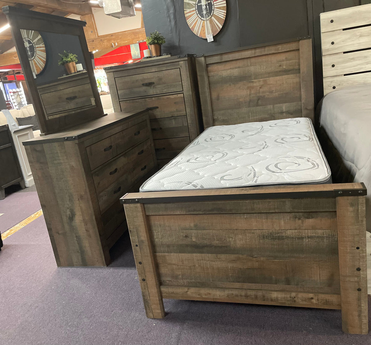 BENNI Twin Brown Bedroom Set