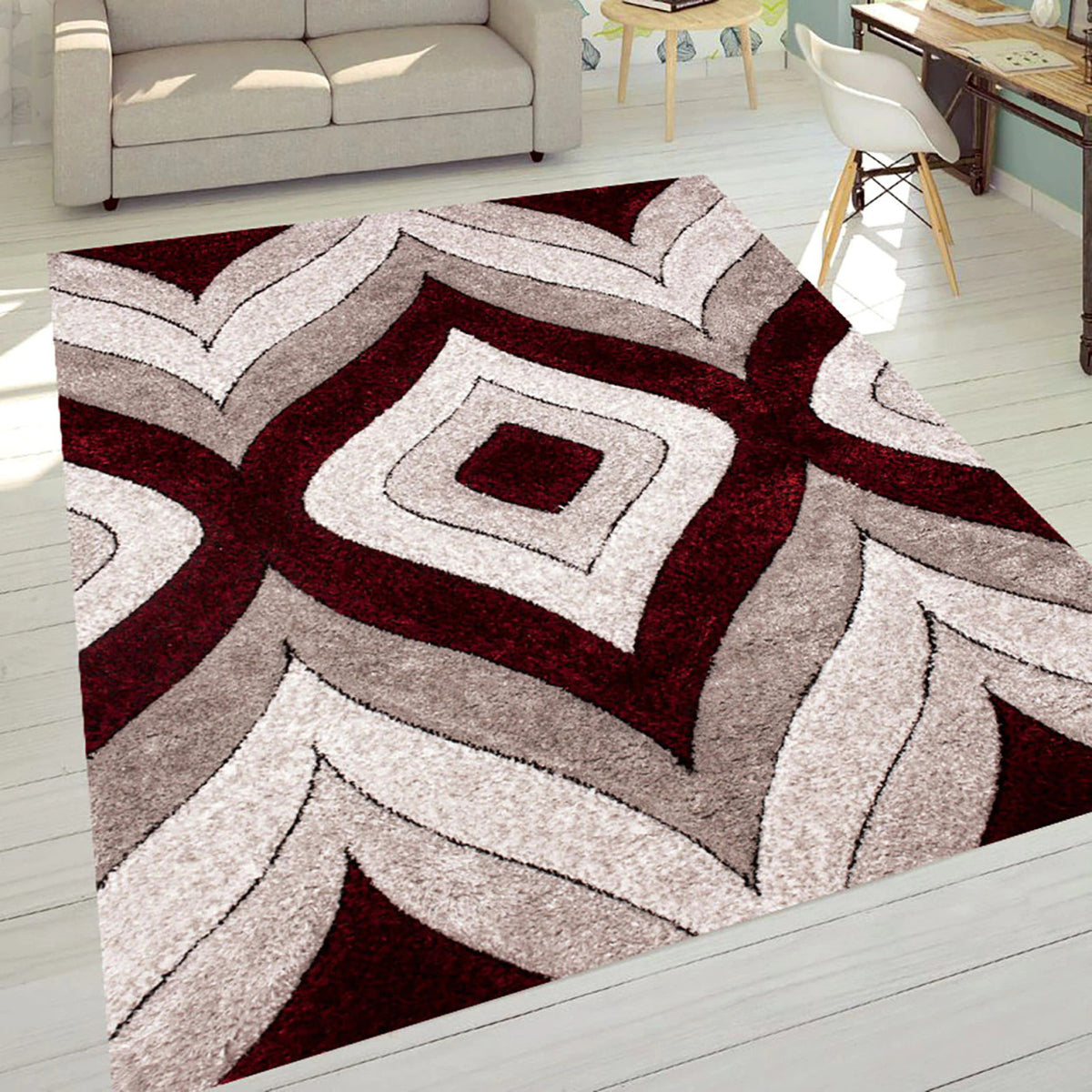 JANIE Wine 5' x 7' Area Rug