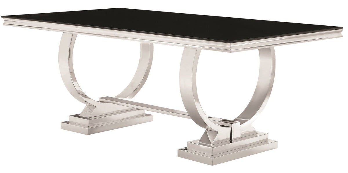 PERELLI Black & Chrome 94" Dining Table