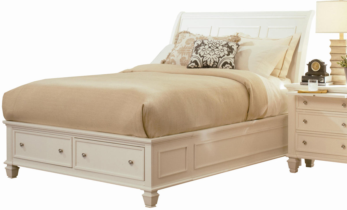 Lozano White Platform Queen Bed