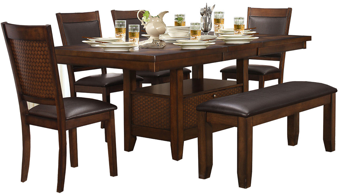 Madina Dark Brown 6-PC Dining Set With Storage
