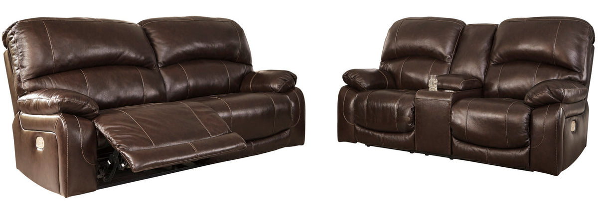 MAINZ Top-Grain Leather Power Reclining Sofa & Loveseat