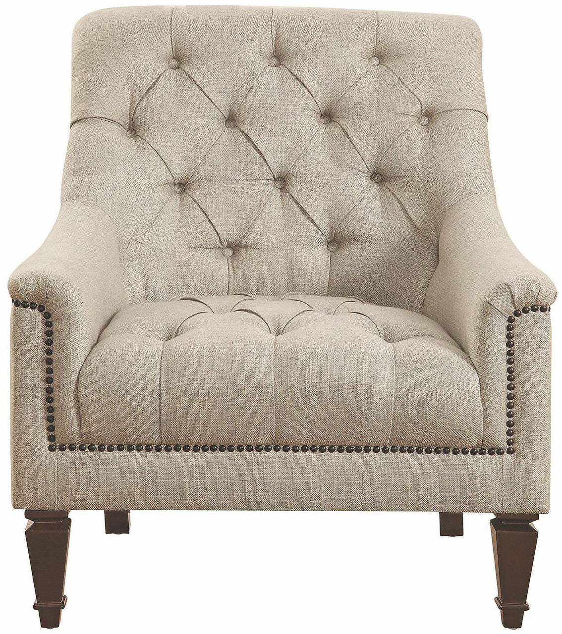 MIA Grey Tufted Linen Arm Chair