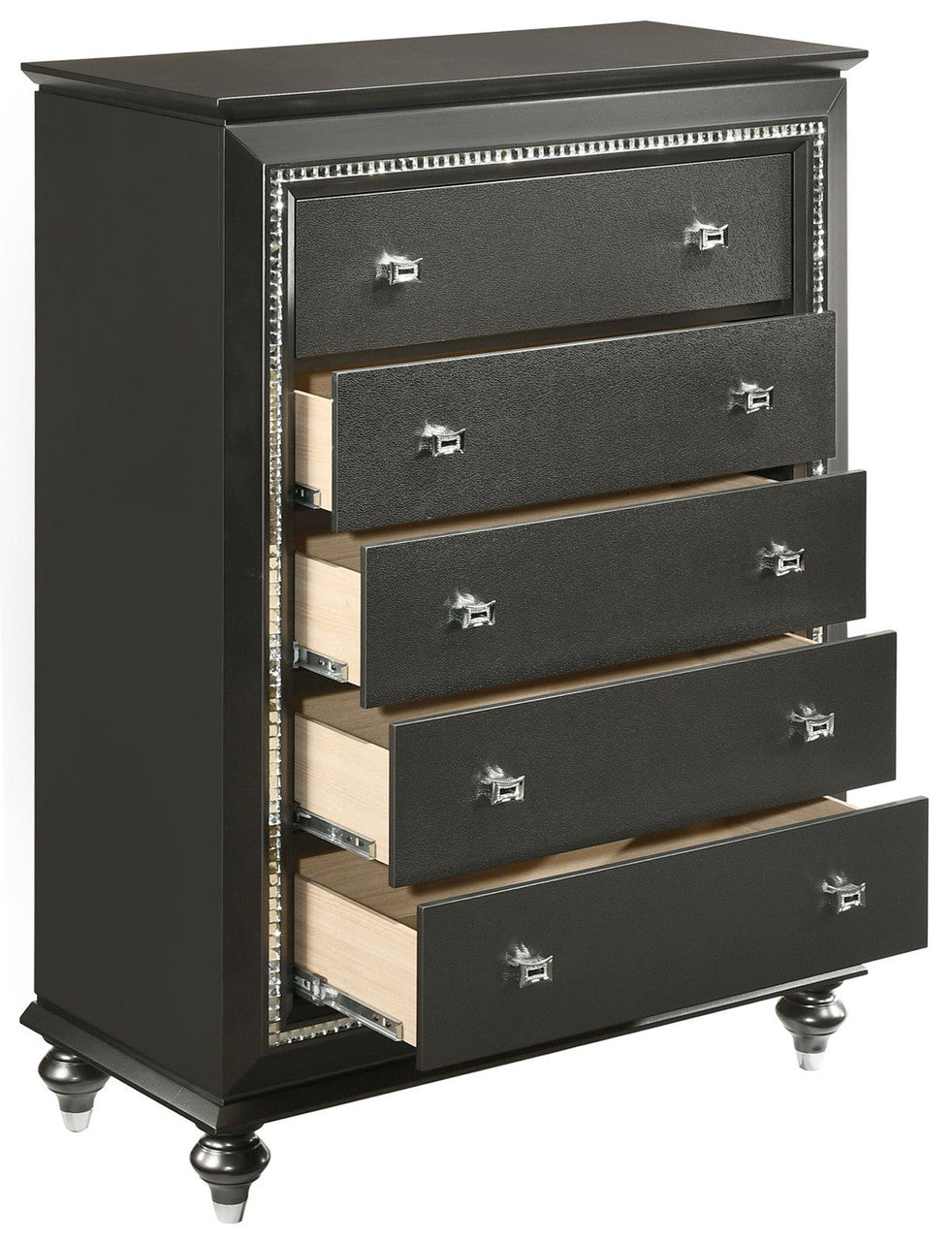 MARVILLA Gray 5 Drawer Chest
