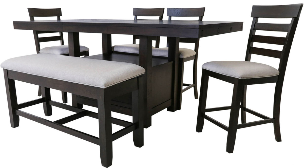 Brunson Dark Brown 7-PC Counter Height Set