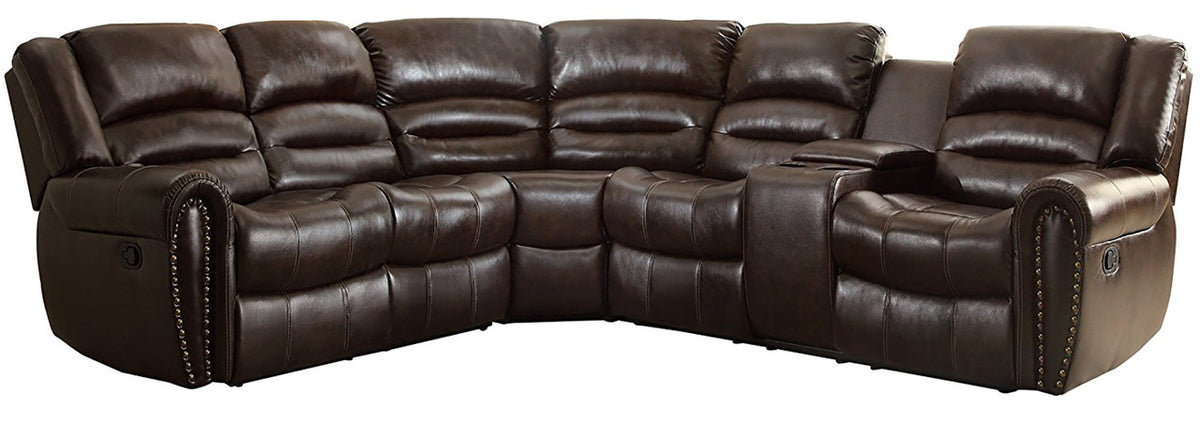 Cameren Dark Brown Bonded Reclining Sectional Right Console