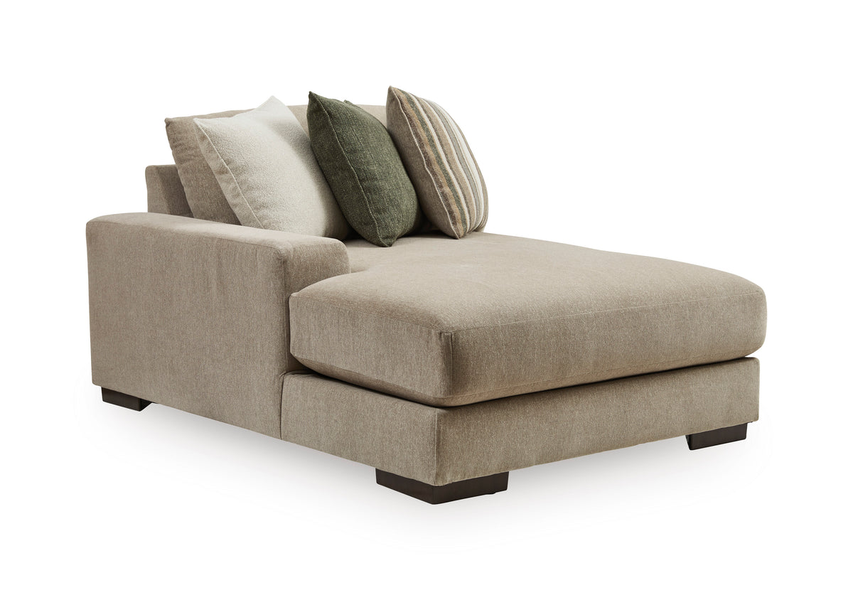 New York Sand Polyester 180" 4-Piece Double Chaise Sectional