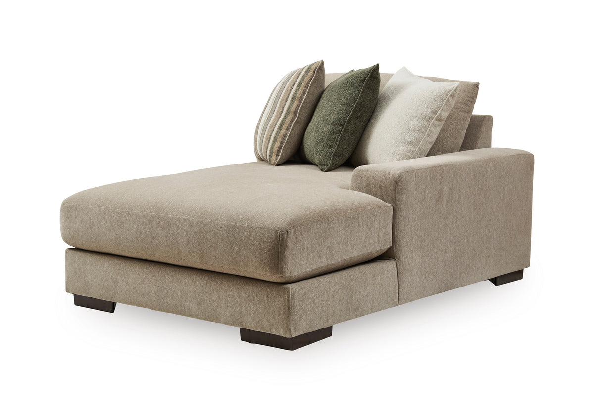 New York Sand Polyester 180" 4-Piece Double Chaise Sectional