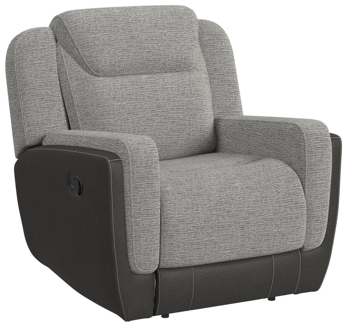 NOUR Gray Fabric Reclining Livingroom with Glider Loveseat