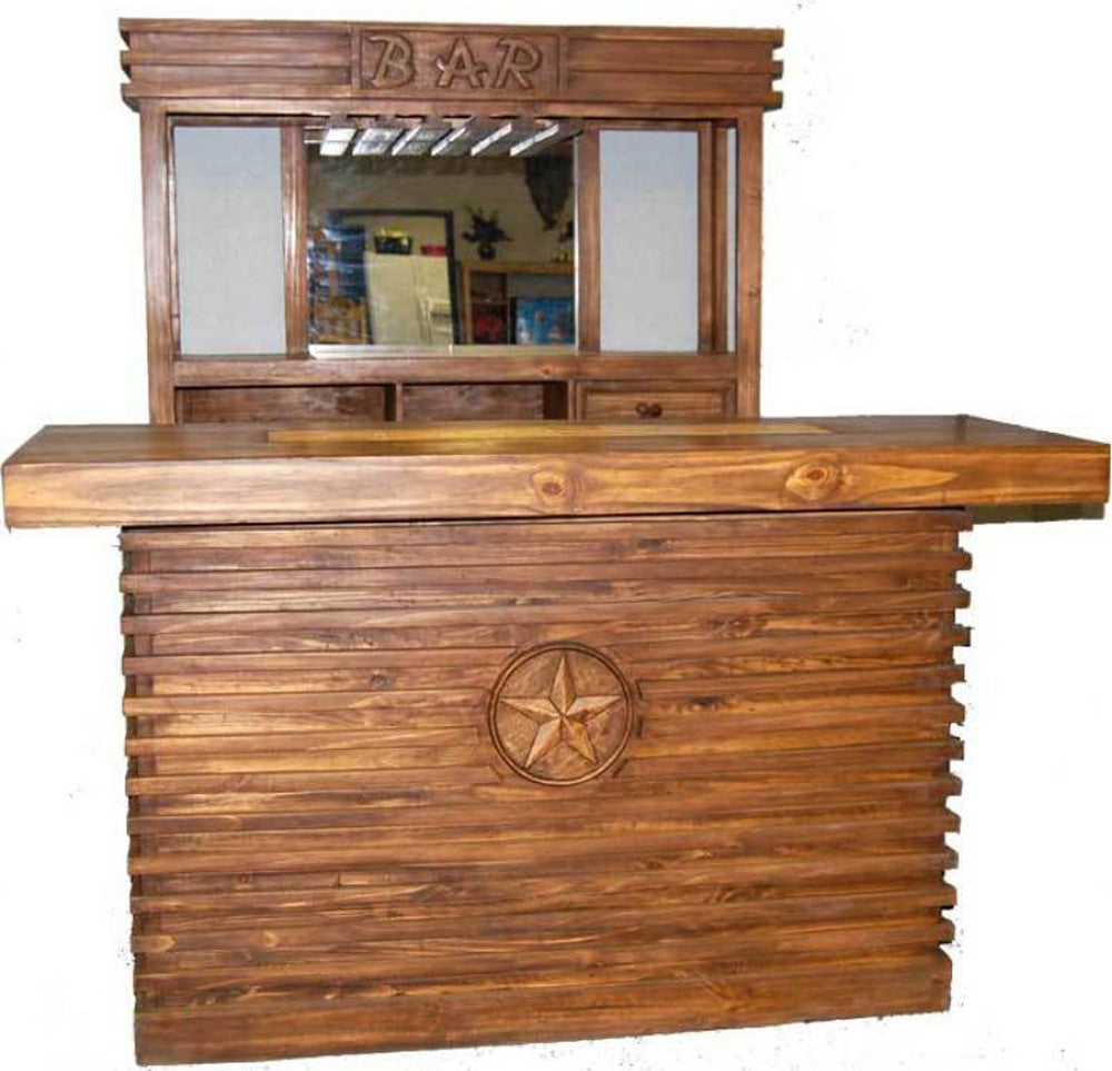 Rustic Brown Star Bar Table 2-PC Set