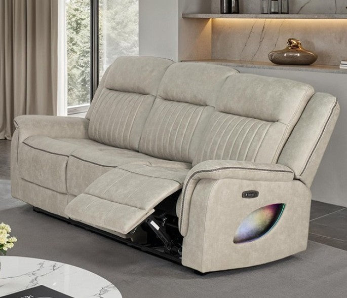 ROMAN Beige 86"Wide Power Reclining Sofa