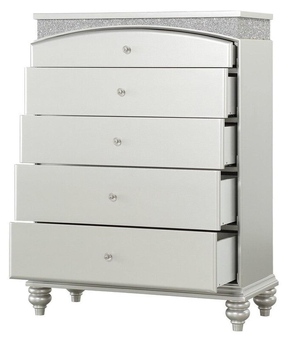 PRECIOUS Platinum 38" Wide 5 Drawer Chest