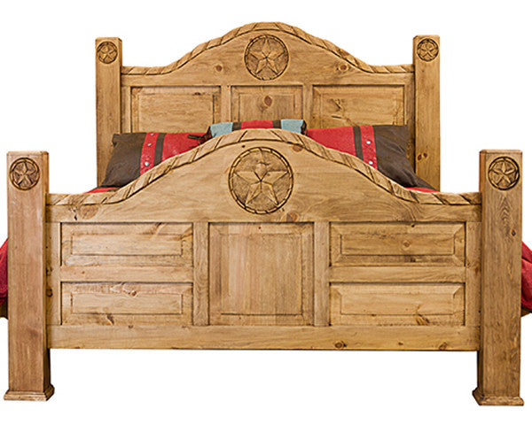 RANGER Light Brown Rope & Star Poster Bed