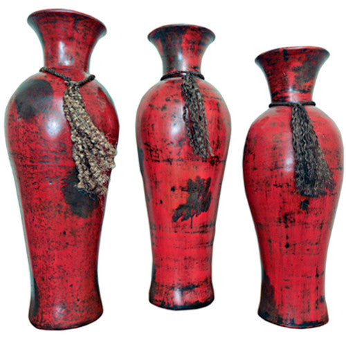 RUTILA Red 3 Piece Vase Set