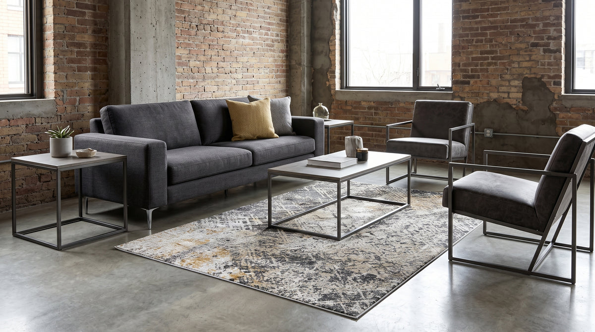 Elysian Charcoal/Gold 5 x 8 Rug
