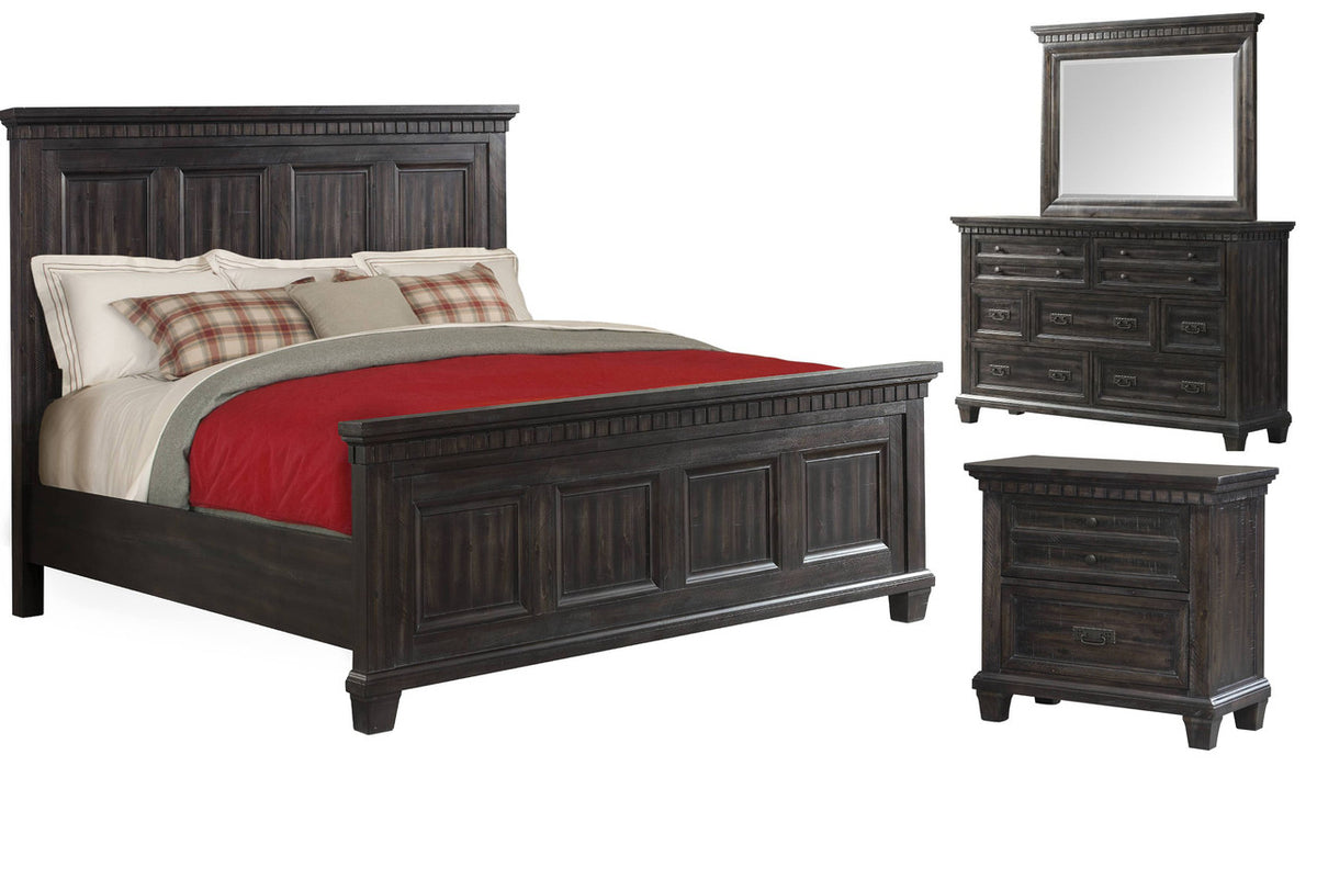 Santa Fe Weathered Grey/Oak finish 6-PC Bedroom Set