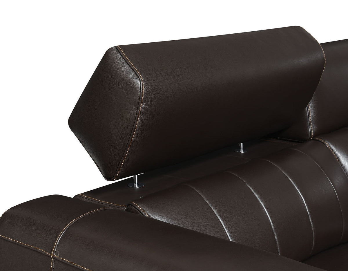 DONOVAN Top-Grain Leather 6-PC Powered Reclining Sectional with USB