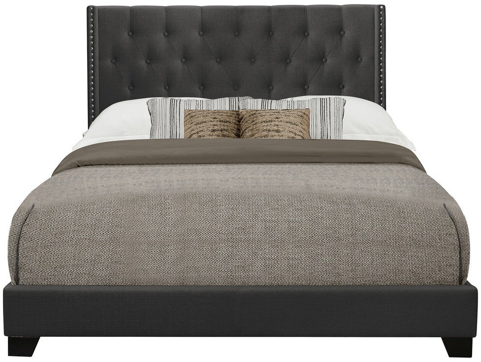 POLINA Dark Gray 50" Tall Tufted Bed