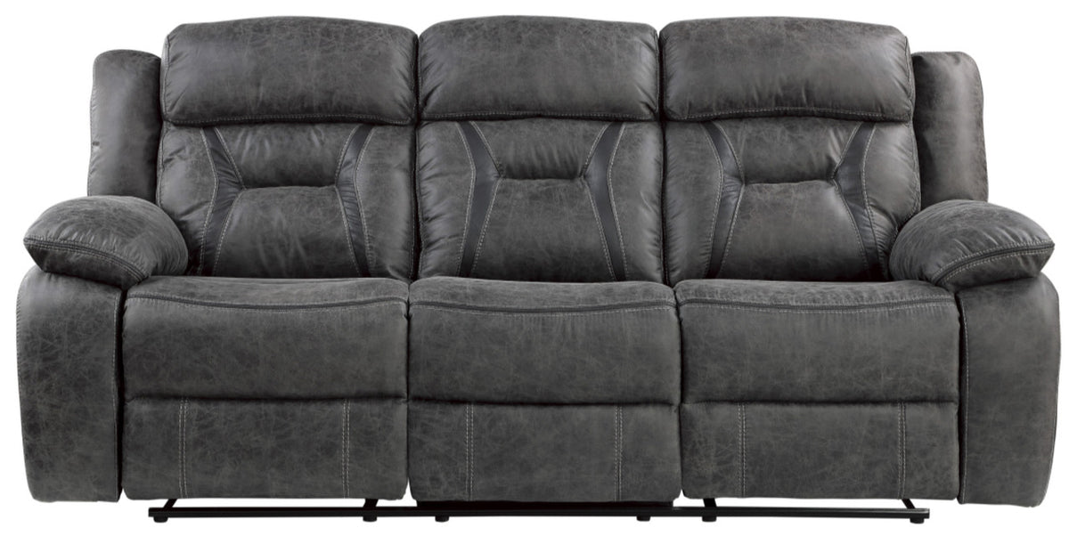 PEGASUS Dark Gray Microsuede Reclining Sofa & Loveseat
