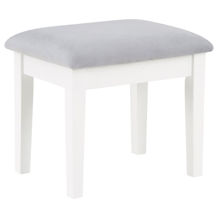Starlit White Mirrored 48" Vanity Table Set With Stool
