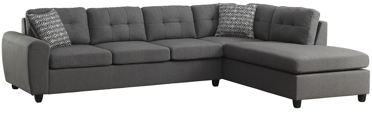 STELA Grey Linen 110" Wide Reversible Sectional (RTA)