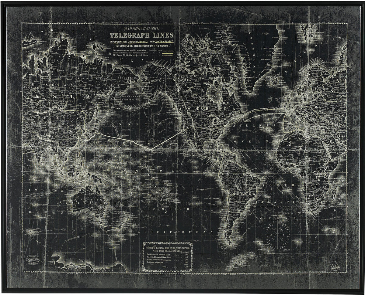 Telegraph Line Map Wall Art