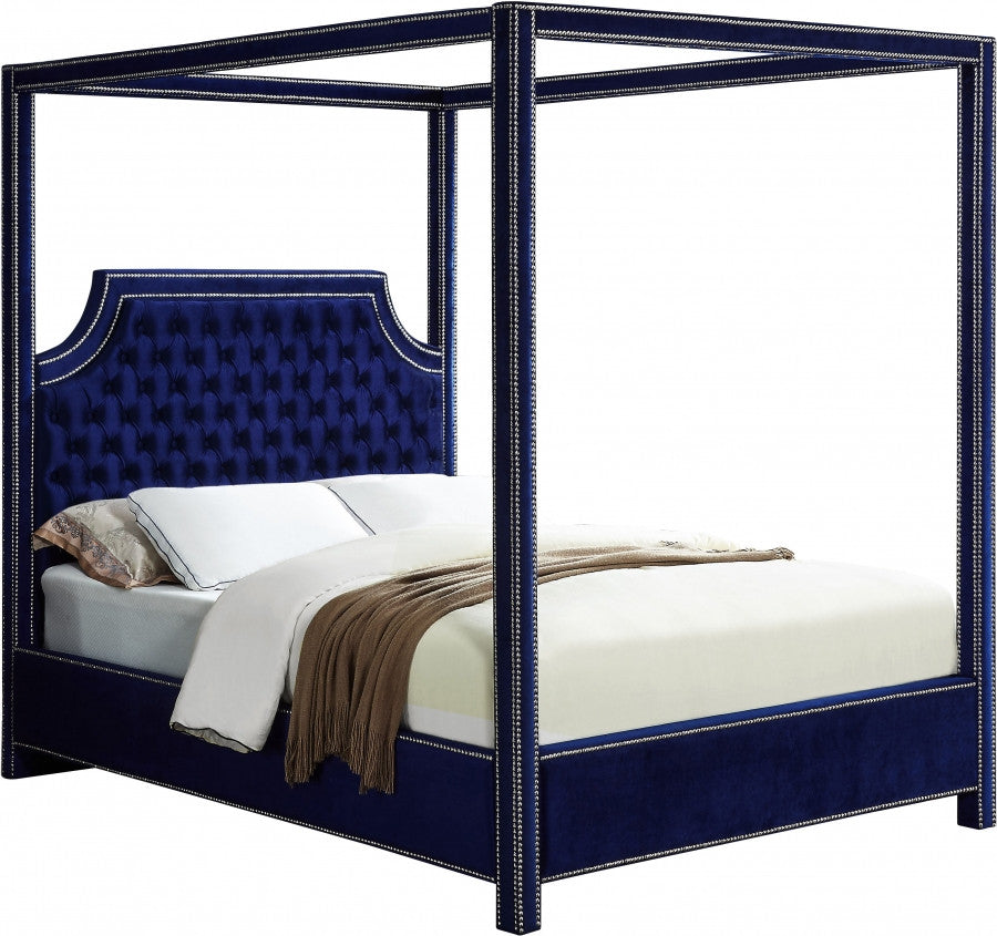 VALENCIA Blue Velvet Canopy Bed