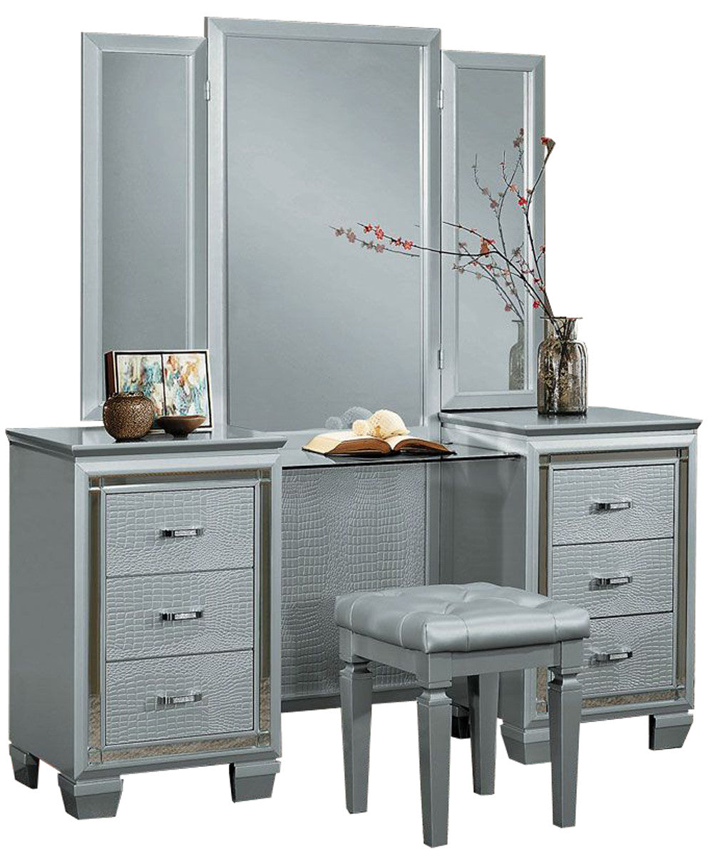 ANNIE Silver 64" Wide Vanity With Mirror