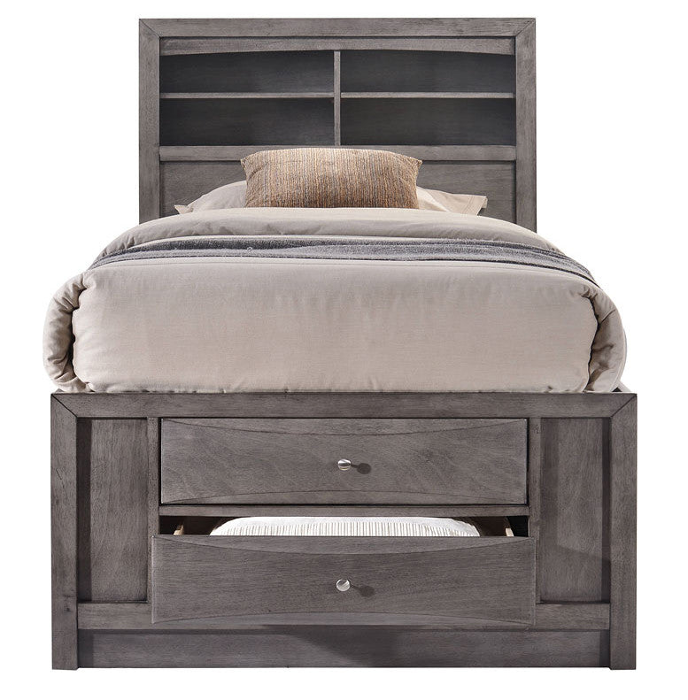 WATSON Gray Twin Storage Platform Bed