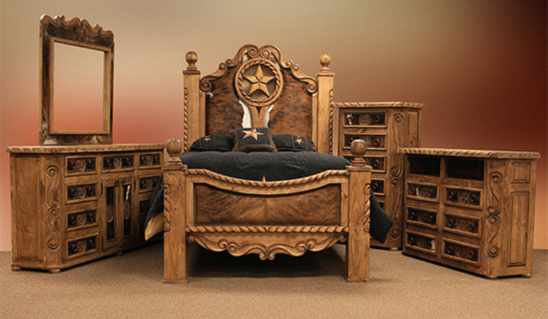 WESTON 37" Wide x 59" Height Chest with Real Cowhide