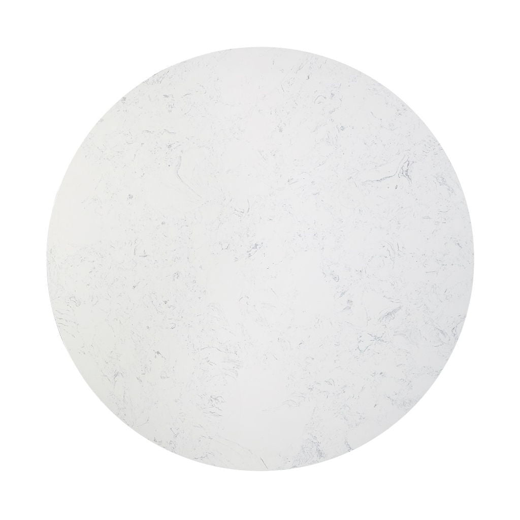 Jaramillo - Round Dining Table With Engineered Marble Top - Engineered Marble Top & Black