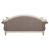 Florian - Sofa With 4 Pillows - Gray Fabric & Antique White