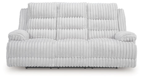 Rhines Falls - Reclining Power Sofa With Drop Down Table - Alloy