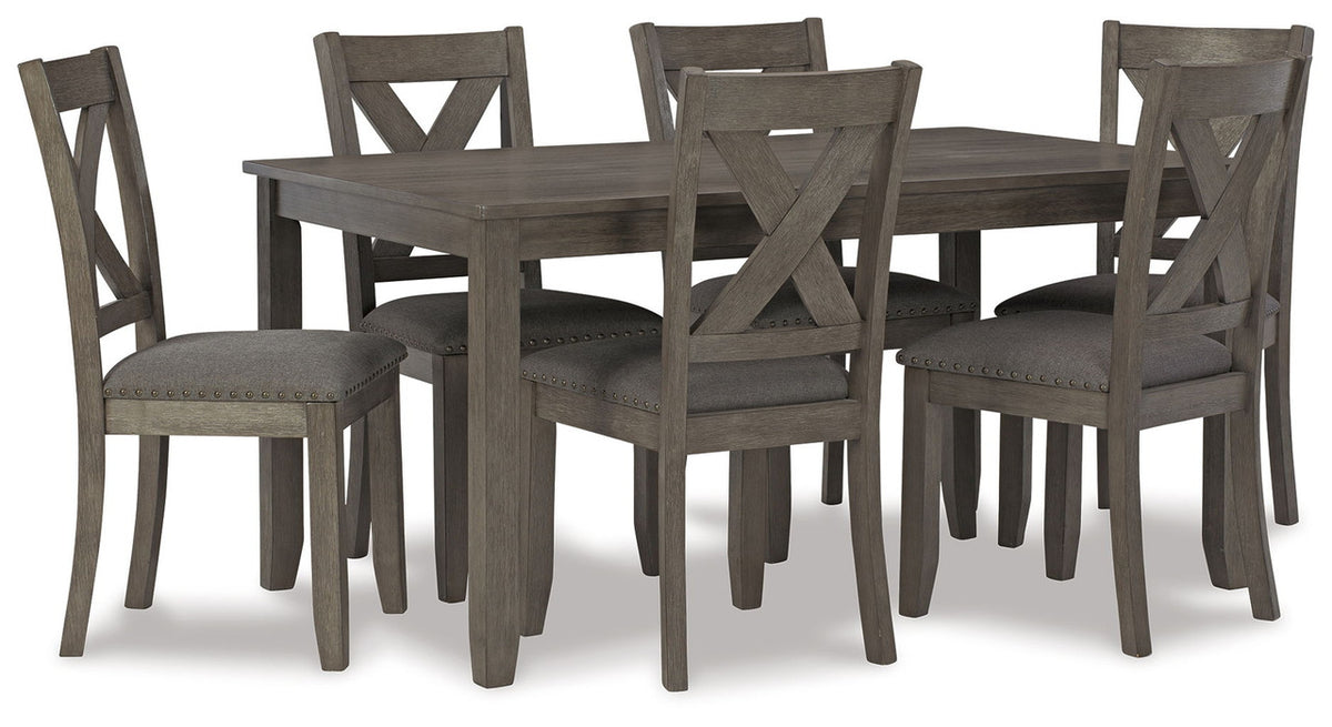 Caitbrook - RECT DRM Table Set (Set of 7) - Gray