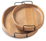 Jocelyne - Tray Set (Set of 2) - Brown / Black