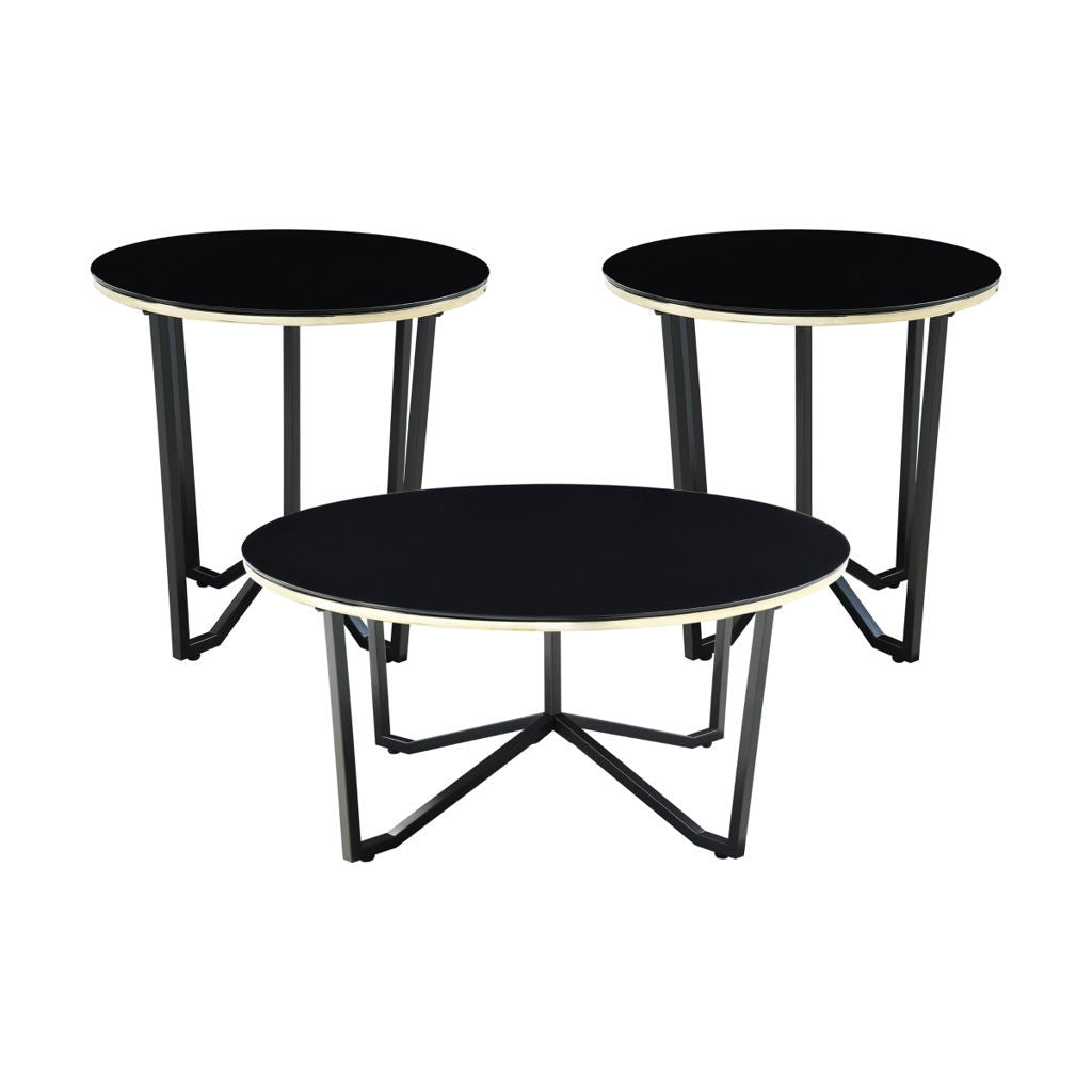Amara - 3 Piece Pack Occasional Set - Black