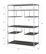 Vonara - Bookshelf - Rustic Gray Oak & Chrome
