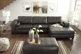 KENNIA Dark Gray 134" Wide Sectional with Wide Chaise