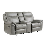 Aram - Double Glider Reclining Loveseat With Center Console, Receptacles And USB Ports