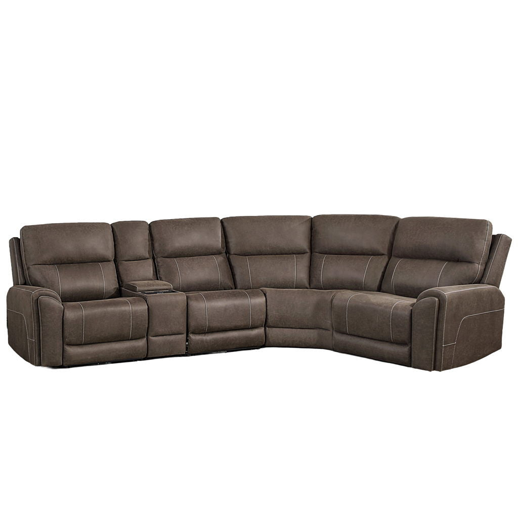 Gaia - 5 Piece P2 Power Sectional - Sable