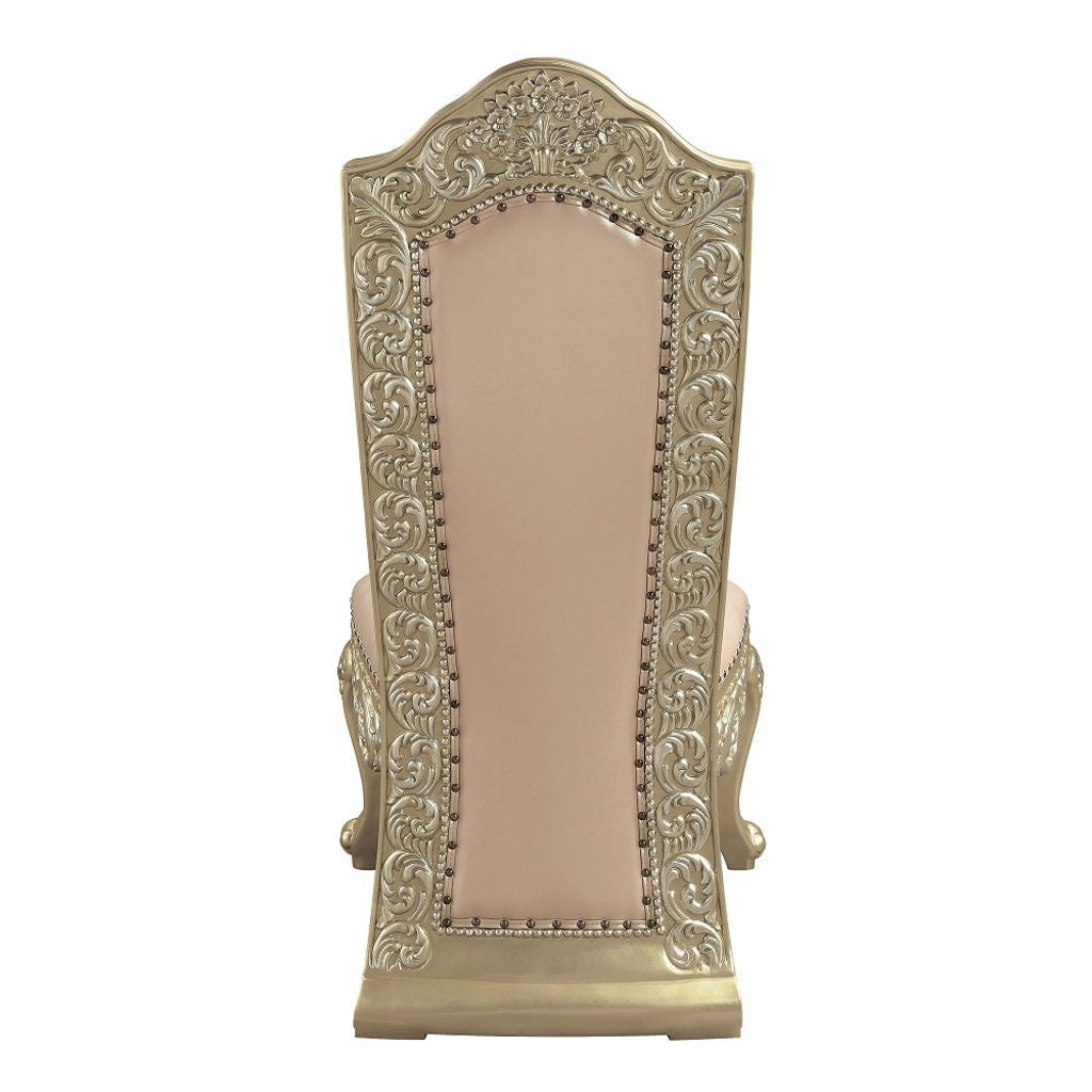 Vatican - Side Chair (Set of 2) - Synthetic Leather & Champagne Silver