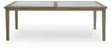 Rainier Ranch - Rectangle Dining Table With Umbrella Option - Brown / Beige