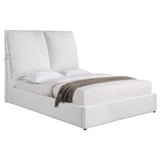 PURINA White Boucle Cloud Platform Bed with Pillow Headboard