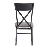 Edina - Side Chair (Set of 2) - Gray Fabric, Oak & Sandy Black