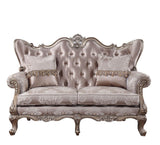 Jayceon - Loveseat With 2 Pillows - Fabric & Champagne