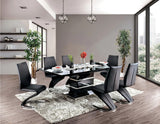 PLEXTON Glossy Black 7 Piece Dining Set