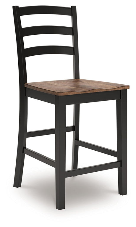 Wildenauer - Barstool (Set of 2) - Brown / Black
