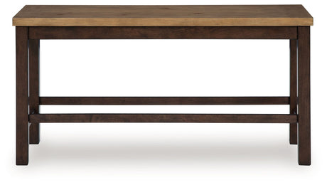 Rylandeen - Double Counter Height Bench - Light Brown / Dark Brown